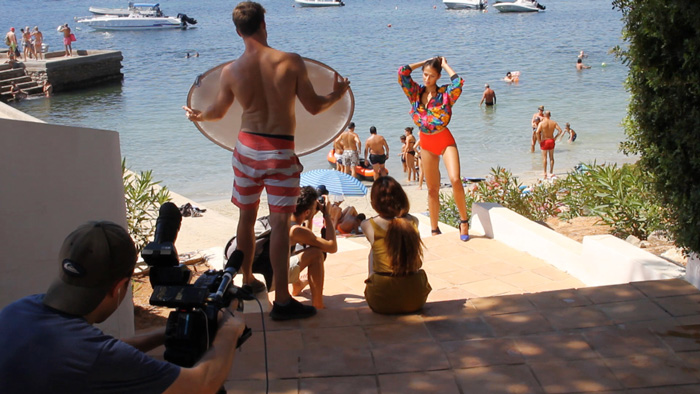 Filming behind the scenes in Ibiza on a shoot with international models.